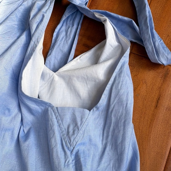 J. Crew Women's Oxfod Cotton Tie Neck Dress Size 12 Periwinkle-Blue - Picture 15 of 15